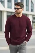 Men Full Sleeve Solid Sweatshirt