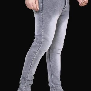 Men Slim Mid Rise Grey Jeans